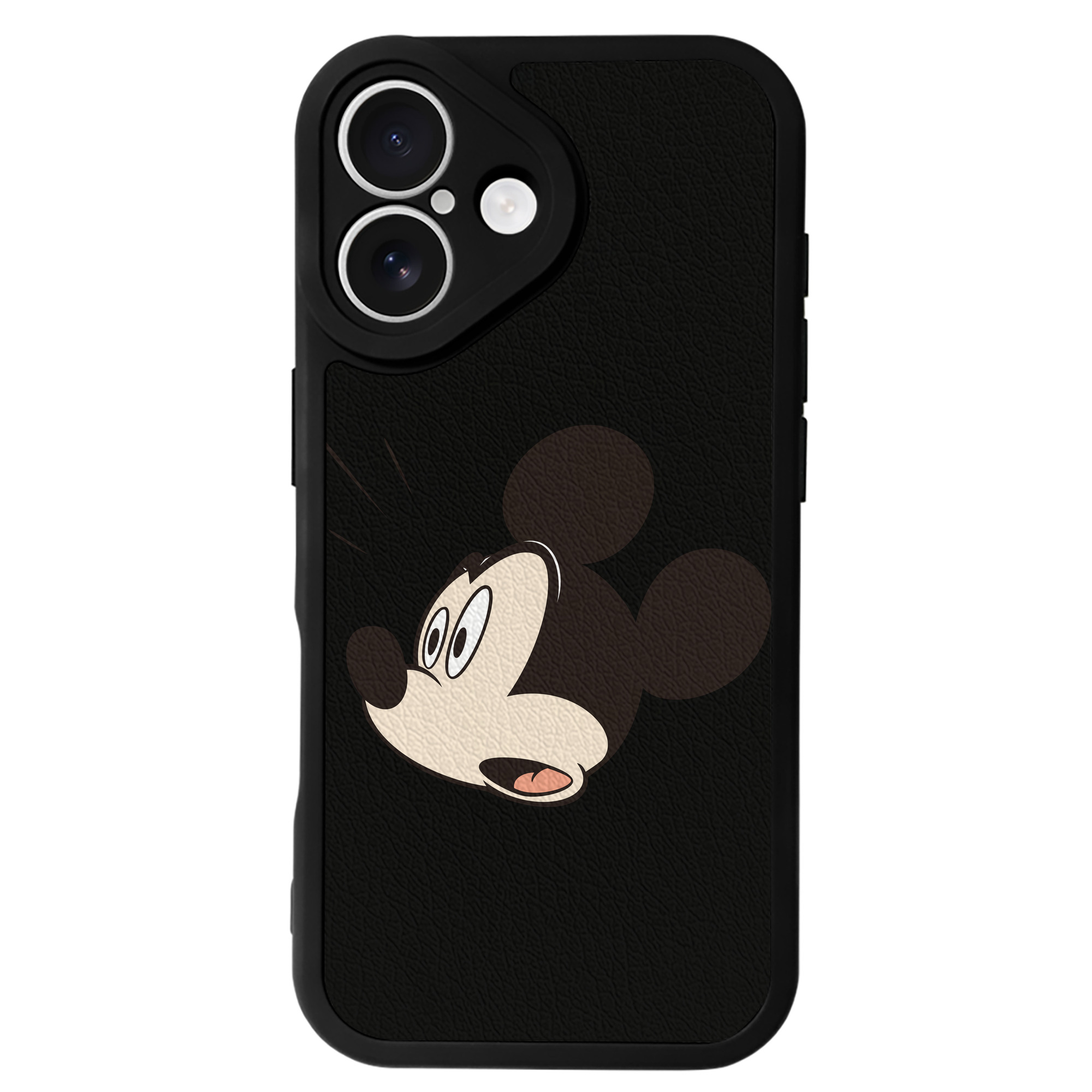 （画像用） ミッキーマウス Mickey Mouse 【iPhone 16シリーズ対応】シリコンスマホケース（レザー調） 材質：シリコン